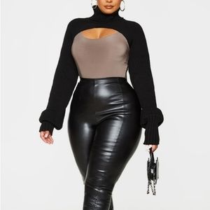 Black Knit Super Crop Sweater